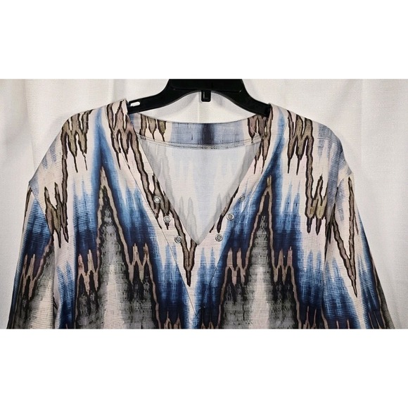 V Neck Pullover‎ Tunic With Indiginous Print.  Unisex Size X-Large - Picture 2 of 10